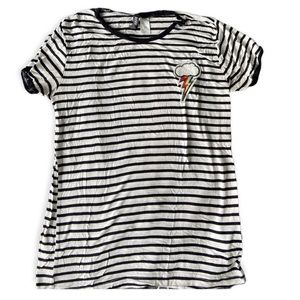 🔴 H&M Black and White striped Rainbow Bolt Stretchy T-Shirt